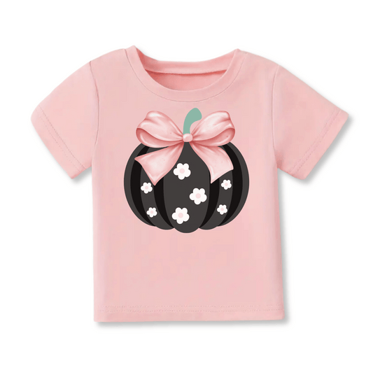 Toddler T-shirt | Cotton | Sizes 2T to 5T | Pumpkin Bow | FINAL SALE