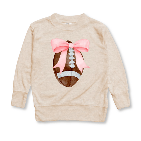 Toddler Long Sleeves Shirt | Ultra Soft |  Sizes 2T to 5T | Team Colors | Football Bow | FINAL SALE