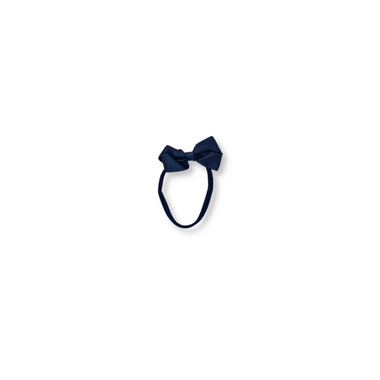 Baby & Toddler Headband | Nylon | Small Bow | Fits 0-24m | Navy | sbb