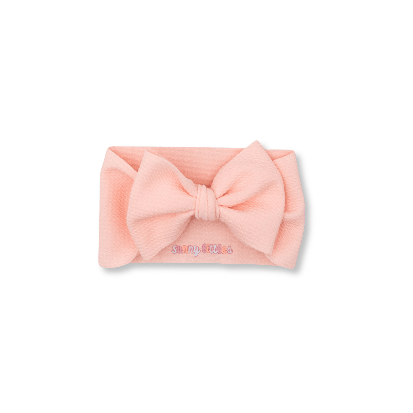 Baby Head Wrap | Handmade Bow | Large Bow | Sizes 0-12m+ | Bullet Polyester | Peach | FINAL SALE