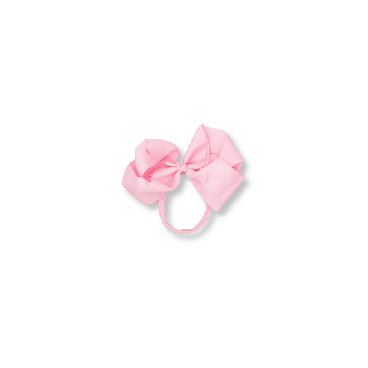 Baby & Toddler Headband | Nylon | Large Bow | Fits 0-24m | Light Pink | lbb