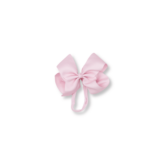 Baby & Toddler Headband | Nylon | Large Bow | Fits 0-24m | Ballerina Pink | lbb