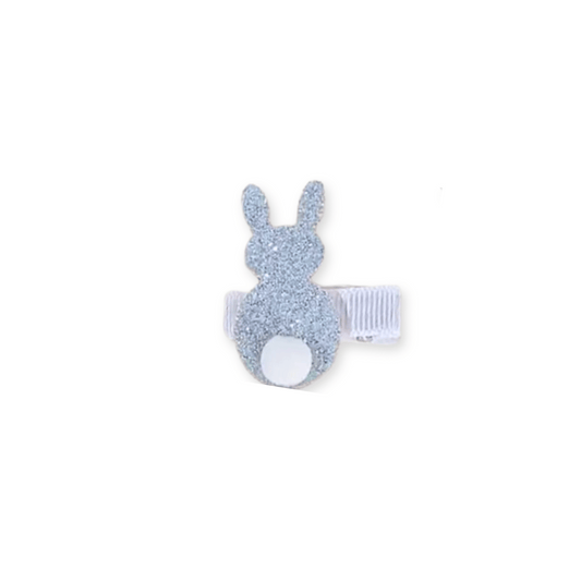 Baby & Toddler Bow | Clip in Hairbow | Blue Glitter Bunny