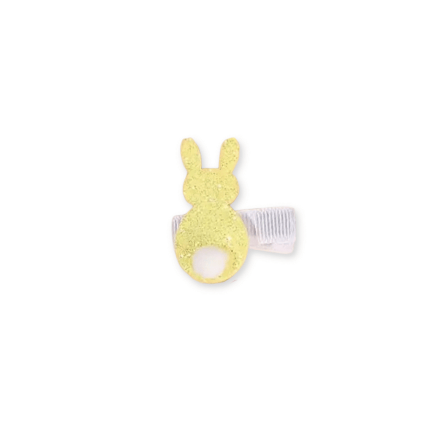 Baby & Toddler Bow | Clip in Hairbow | Yellow Glitter Bunny