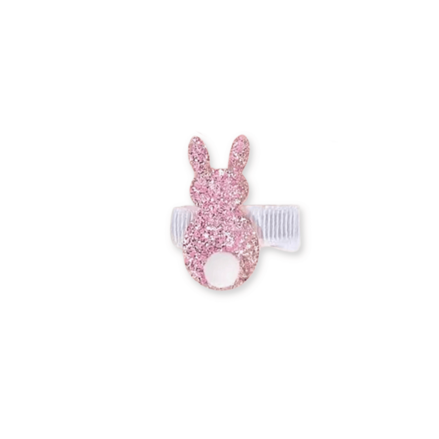 Baby & Toddler Bow | Clip in Hairbow | Pink Glitter Bunny