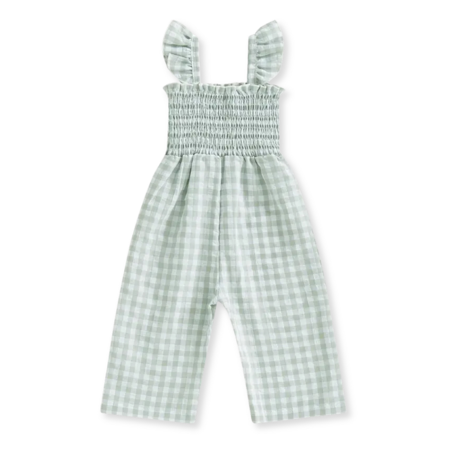 PRE-ORDER Spring Jumpsuit | Sizes 6-12m to 4T | Sage Gingham