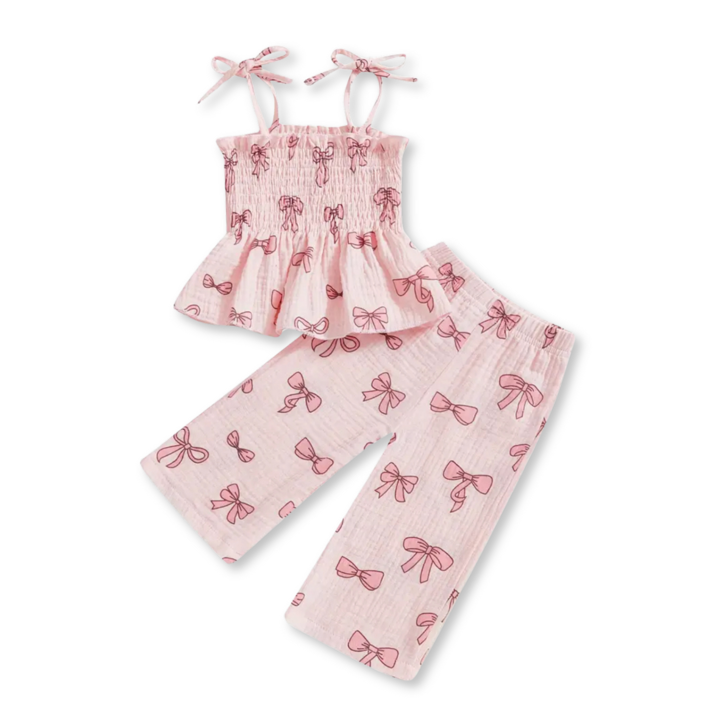 PRE-ORDER Spring Two-Piece Set | Sizes 6-9m to 5T | Cotton | Pink Bows