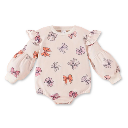 PRE-ORDER Spring Romper | Sizes 0-3m to 12-18m | Pastel Bows